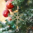 thumbnail image 6 of EazyTech Crystal Snowflake Christmas Tree Pendant Ornament Intricate Champagne Hanging Decor for Holiday Ambiance, Festive Scene Props, and Winter New Year Party Decoration 1PC, 6 of 7
