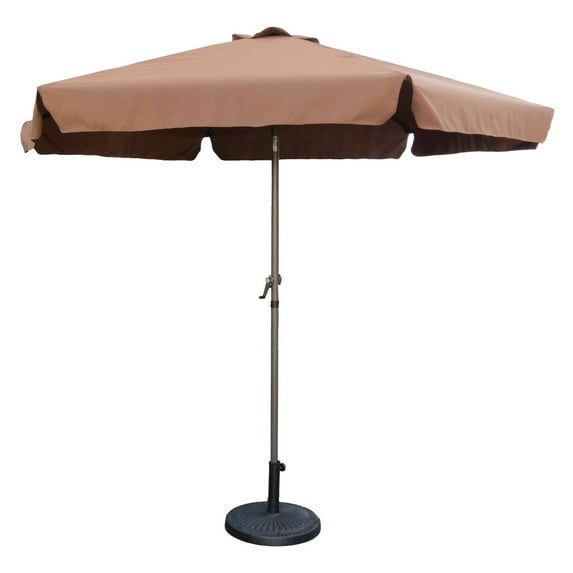 Outdoor 12 Foot Aluminum Umbrella With Flaps-Chocolate/Coffee
