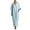 Light Blue, variant on Levmjia Women's V Neck Dress Short Sleeve Solid Color Casual A Line Dress with Side Buttons Cotton Linen Blend Pockets Beach Vacation Daily Wear