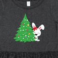 thumbnail image 4 of Inktastic Christmas Bunny, White Bunny, Christmas Tree, Xmas Girls Toddler Dress, 4 of 5