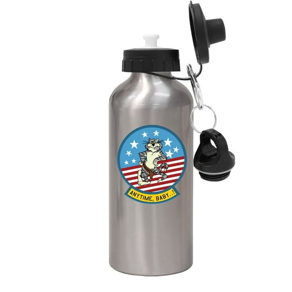 F-14 Tomcat Anytime Baby UVDTF Silver Aluminum Water Bottle