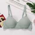 thumbnail image 4 of Popvcly Women V Neck Unlined Bra Seamless Bralette Straps Bra for Young Girl Underwear Lingerie 3/4 Cup Brassiere，Light Green 38/85B, 4 of 7