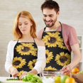 thumbnail image 4 of Women Men Adjustable Bib Apron with Pockets Sunflower Cooking Kitchen Aprons, 4 of 7