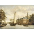 thumbnail image 2 of Jacobus Storck 18x14 Gold Ornate Wood Frame and Double Matted Museum Art Print Titled - Nijenrode Castle on the Vecht Near Breukelen (1660 - 1686), 2 of 4
