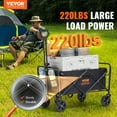 thumbnail image 2 of VEVOR Chariot Pliable et Rabattable avec Capacité de Charge de 220 Lb, Chariot Utilitaire Pliant Robuste, avec Grandes Roues de Plage Tout-Terrain et Porte-Gobelets, pour le Camping, le Jardin, les Sports, la Plage, le Magasinage, Noir, 2 of 9