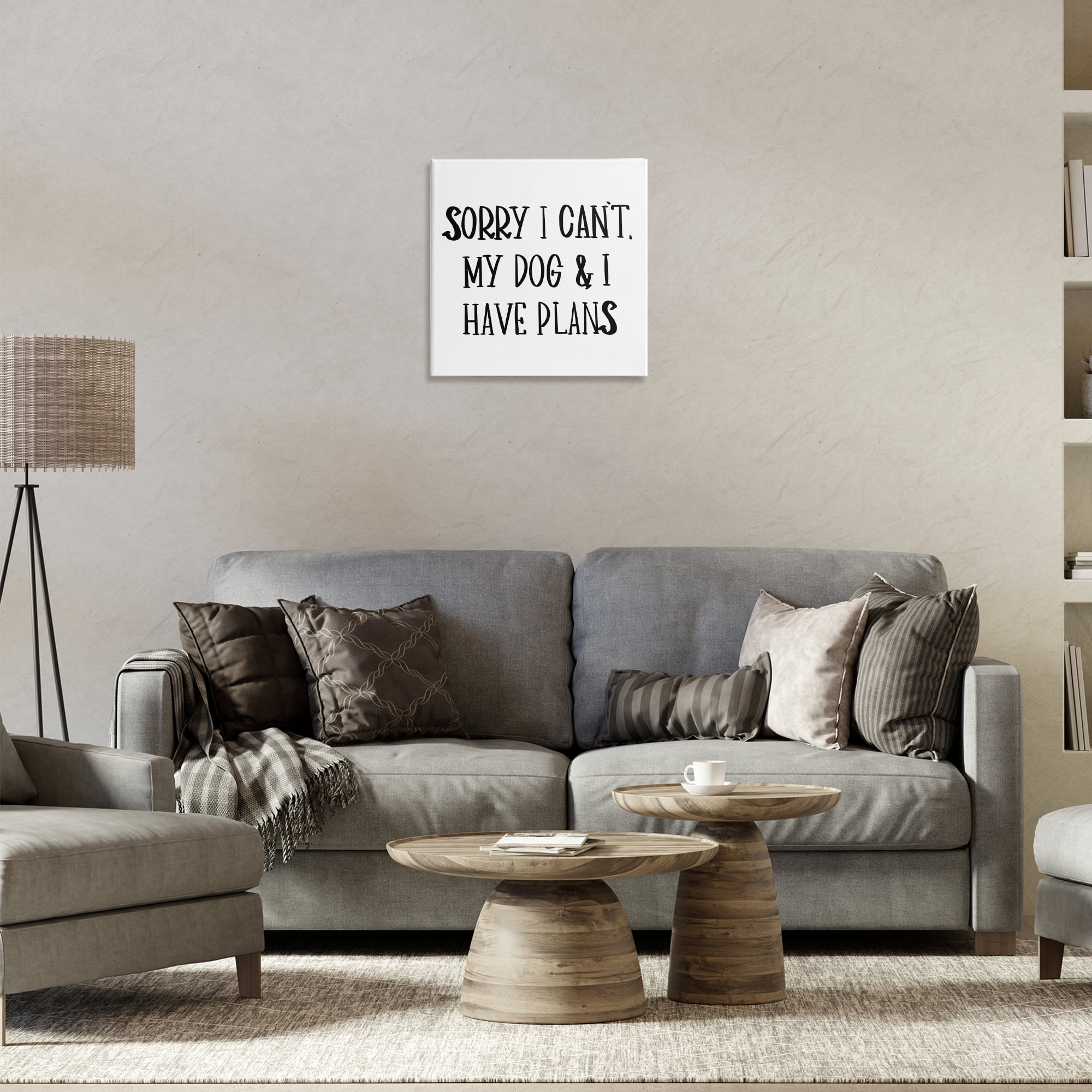 Stupell Industries Plans With Dog Text & Numbers Painting Wrapped Canvas Art Print Wall Art, 17 x 17