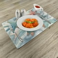 thumbnail image 2 of Ambesonne Coastal Place Mats Set of 4, Starfish and Sea Turtles, Standard Size, Blue Grey Seafoam and Coral, 2 of 5