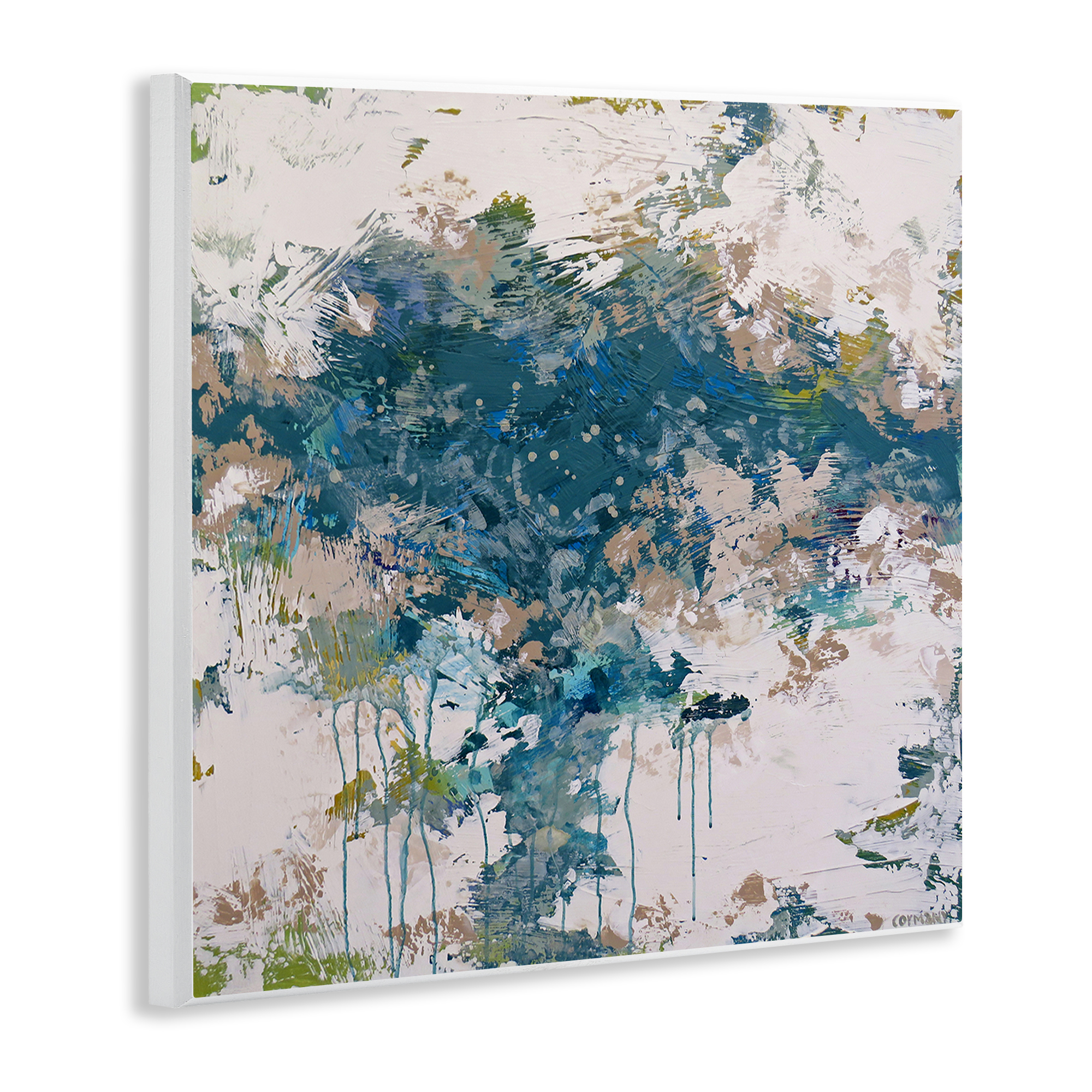 Stupell Industries Chaotic Paint Drip Abstract Abstract Painting Unframed Art Print Wall Art, 12 x 12