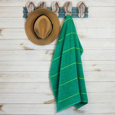 Mainstays Stripe Beach Towel - Green - 27" x 58" - 1 Pack