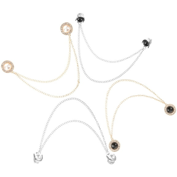 Soimiss 4pcs Vest Clips Sweater Chain Clips in Silver Alloy for Clothing Accessories