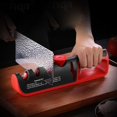 thumbnail image 4 of Kitchen Tools Adjustable Angle 4 in 1 Fast Abrasive Tool Knife Stone Scissor Grinder Knife Sharpener RED-GREY, 4 of 8