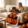 thumbnail image 2 of SLYNSHome Halloween Throw Blanket Cute Highland Cow Sitting On Pumpkin Print Soft Flannel Fleece Cozy Lightweight Decorative Blanket For Couch Sofa Bedroom Fall Home Decor, 2 of 6