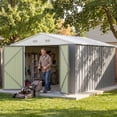 thumbnail image 5 of Homall, Metal Storage Shed 10x12FT Outdoor Tool Shed Gray for Yard, Garage, Workshop & Storage, 5 of 8