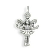 AUNTIE'S TREASURES Sterling Silver 16" .8mm Box Chain 3D Cute Butterfly Winged Fairy Pendant Necklace