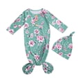 thumbnail image 1 of ITFABS Ensemble de 2 Sacs de Couchage pour Bébé, Poche de Sommeil à Imprimé Floral et Dessin Animé, Bonnet Rond, 1 of 7
