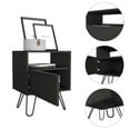 thumbnail image 4 of Atlin Designs Modern Metal Night Stand with Two Shelves in Light Oak, 4 of 6