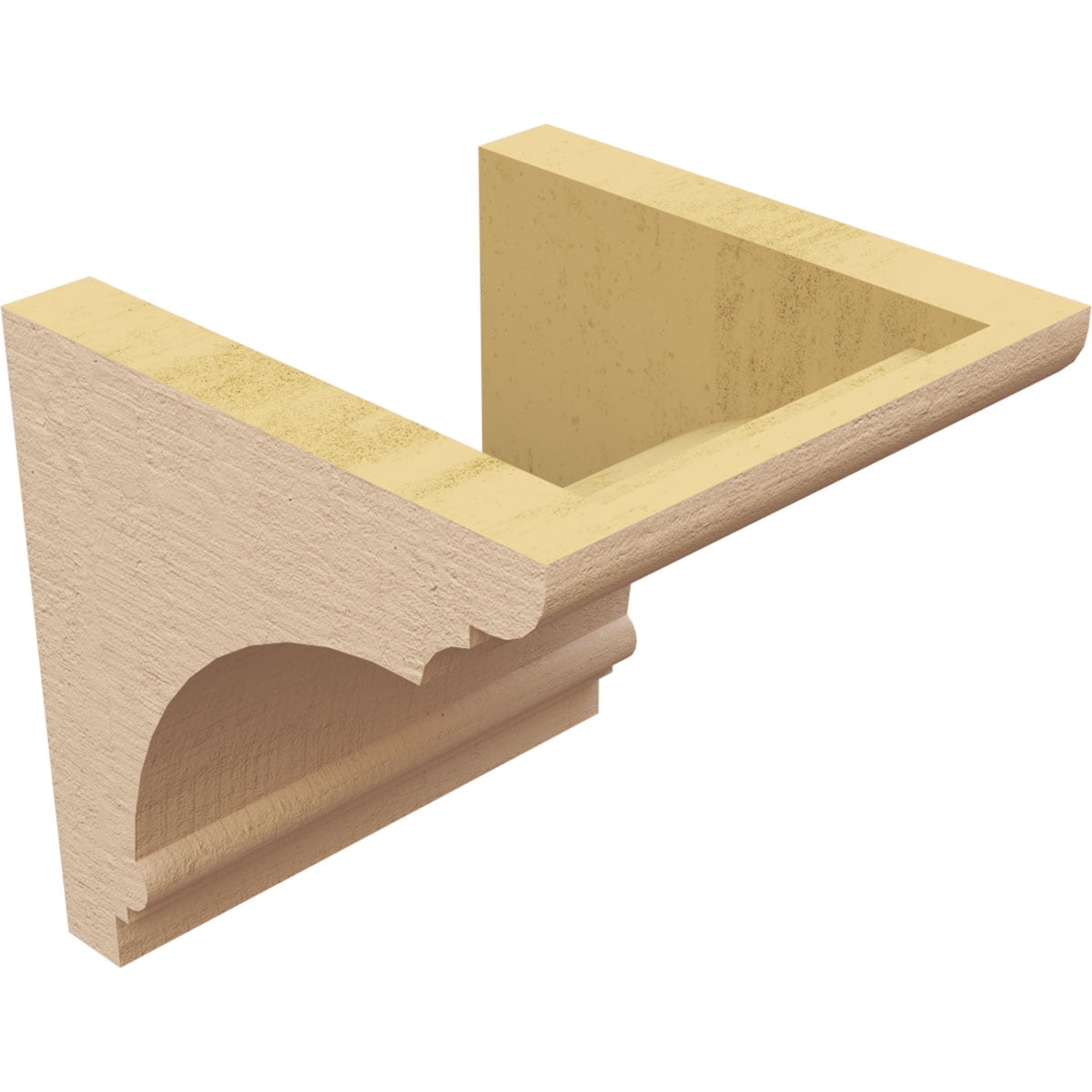 7"W x 7"D x 7"H Wide Hughes Rough Cedar Woodgrain TimberThane Corbel, Primed Tan