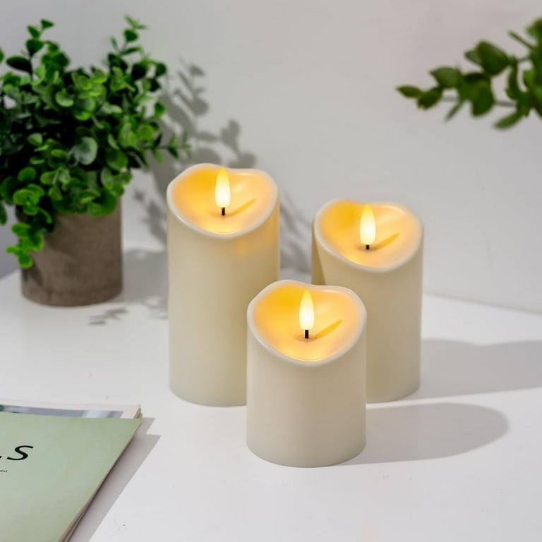 Homemory Flameless Candles Waterproof Outdoor LED Set of 3 photo 6