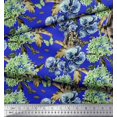 thumbnail image 3 of Soimoi Georgette Viscose Fabric Rabbit,Lilac & Pansy Floral Print Fabric by Yard 42 Inch Wide, 3 of 3