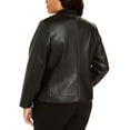 thumbnail image 2 of Calvin Klein Womens Plus Faux Leather Lightweight Open Front, 2 of 2