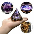 thumbnail image 3 of 2x Amethyst Crystal Sphere Orgonite Pyramid Obsidian Chakra Energy Orgone Stone, 3 of 17