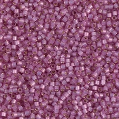 Miyuki Delica Seed Beads DB2180 11/0 Duracoat Silver Lined Orchid Semi-Frosted 7.2 Grams