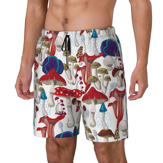 Cauagu Maillots de Bain pour Hommes Champignons Colorés (2) Séchage Rapide avec Doublure de Compression-3TG