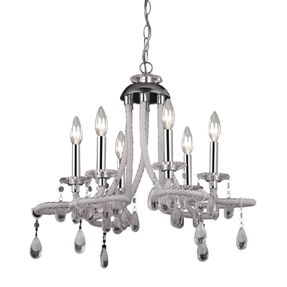 Elk Home Alaric 6-Light Chandelier in Chrome, 22-inch Wide