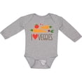 thumbnail image 3 of Inktastic I Love Heart Veggies Vegetables Healthy Food Boys or Girls Long Sleeve Baby Bodysuit, 3 of 5
