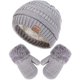 thumbnail image 1 of Manoplas de invierno, guantes, gorro, conjunto para niños, bebés, niños pequeños, tejido grueso, cálido, forro polar, conjunto térmico para niño y niña Xemadio WMCH-194, 1 of 3