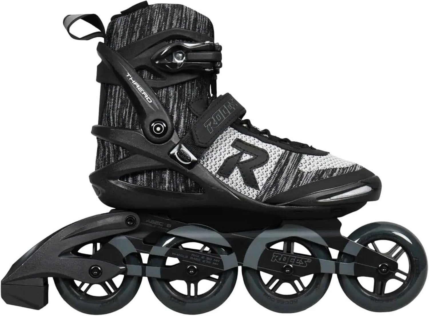 Roces Men's Thread TIF Lightweight Breathable Adjustable Fitness Ecology Outdoor 4 Wheel Inline Racing Skates with Easy Entry System & & Secure Closure, Supplied with Brake, Salt-N-Pepa, 10