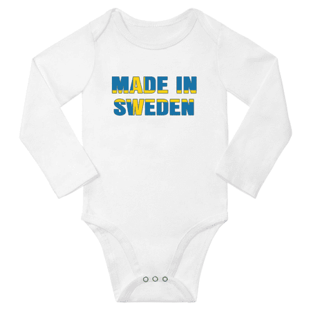 

Made In Sweden Baby Long Sleeve Clothing Bodysuits (White 12 Months)