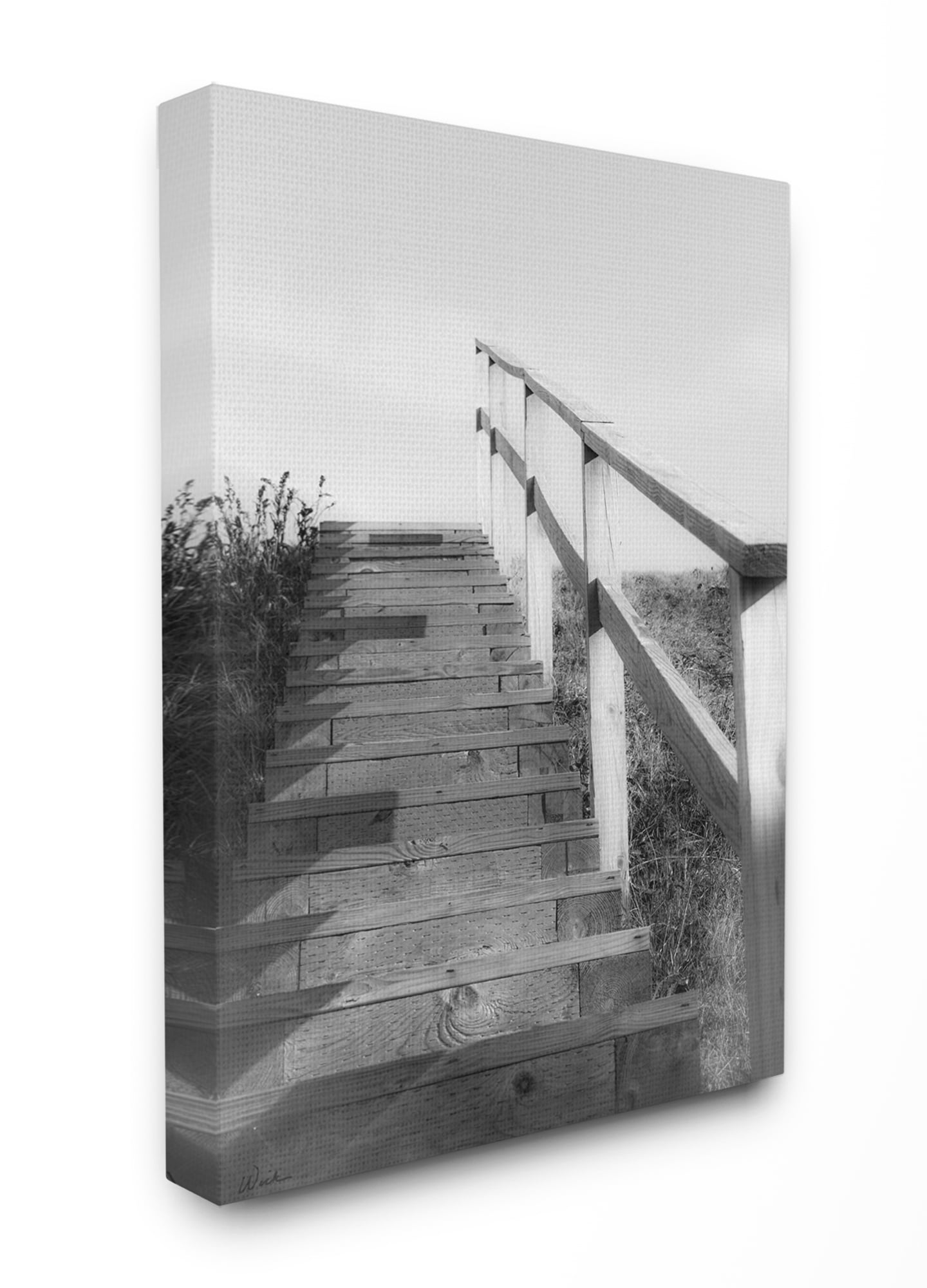 Photograph Black White Stairs Street Winter Industry 12X16 Inch Framed Art Print 