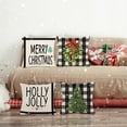 thumbnail image 2 of Christmas Pillow Covers Decoration Farmhouse Buffalo Check Plaid Throw Pillow Covers Great Gift for Christmas 18" x 18" Set of 4, 2 of 7