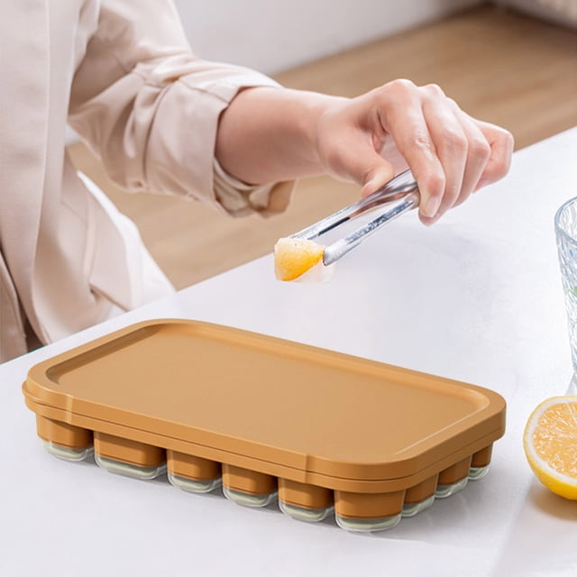 Ice Cube Tray,Silicone Ice Cube Trays for Freezer,22 Cavity Ice Trays for Freezer,Ice Tray with Spill-Resistant Removable Lid,Stackable Flexible Silicone Stackable Ice Tray for Cocktail,Whiskey