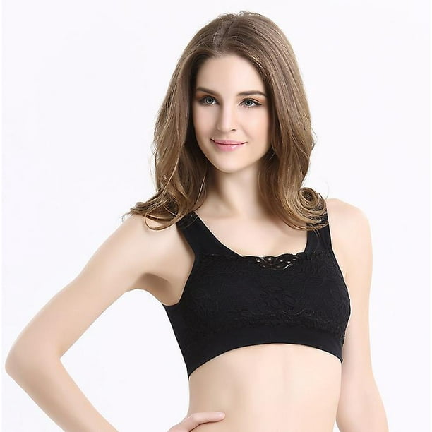 Women Lace Genie Bra Wireless Sports Underwear Breathable Sexy Shockproof  Bralettes Fitness Yoga-XL-6 Color 