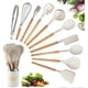 thumbnail image 1 of Silicone Kitchen Utensil Set, Kitchen Utensils 10 Pcs Cooking Utensils Set with Storage Bucket, Wooden Handles Cooking Tools Colander Tongs Spatula Sp, 1 of 5
