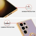 thumbnail image 3 of for Samsung Galaxy S23 Ultra Case with Ring Holder Kickstand [with Magnetic] Soft TPU Shockproof Electroplated Protective Slim Phone Case for Galaxy S23 Ultra Purple Astronaut, 3 of 12