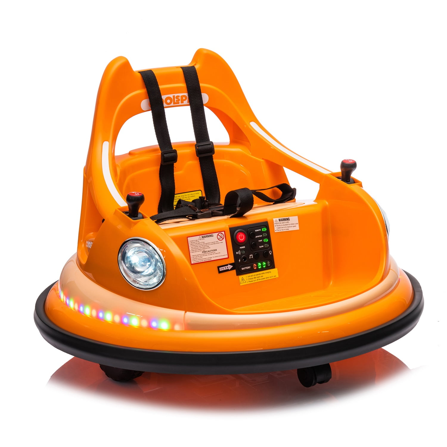 CIPACHO 12V Electric Ride On Bumper Car for Kids & Toddlers 1.5-5 Years Old, Baby Bumping Toy Gifts, LED Lights, 360 Degree Spin, Orange CIPACHO 12V Electric Ride On Bumper Car for Kids & Toddlers 1.5-5 Years Old, Baby Bumping Toy Gifts, LED Lights, 360 Degree Spin, Orange
