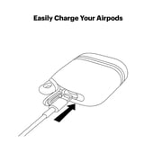 onn. AirPods 2nd Generation Water Resistant Case with Carabiner, Easily Charge and Access, 3 inch