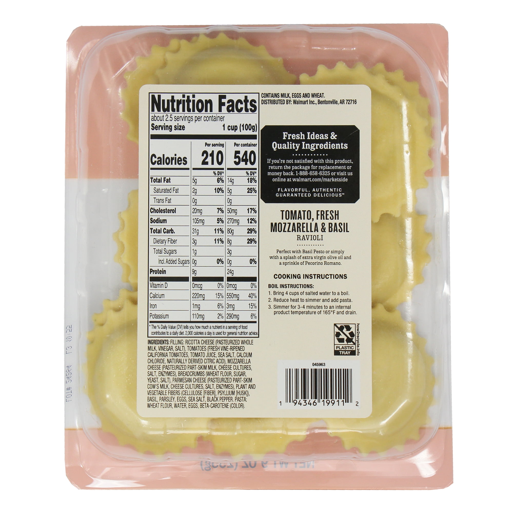 Marketside Lemon & Burrata Ravioli, Refrigerated, 9 oz