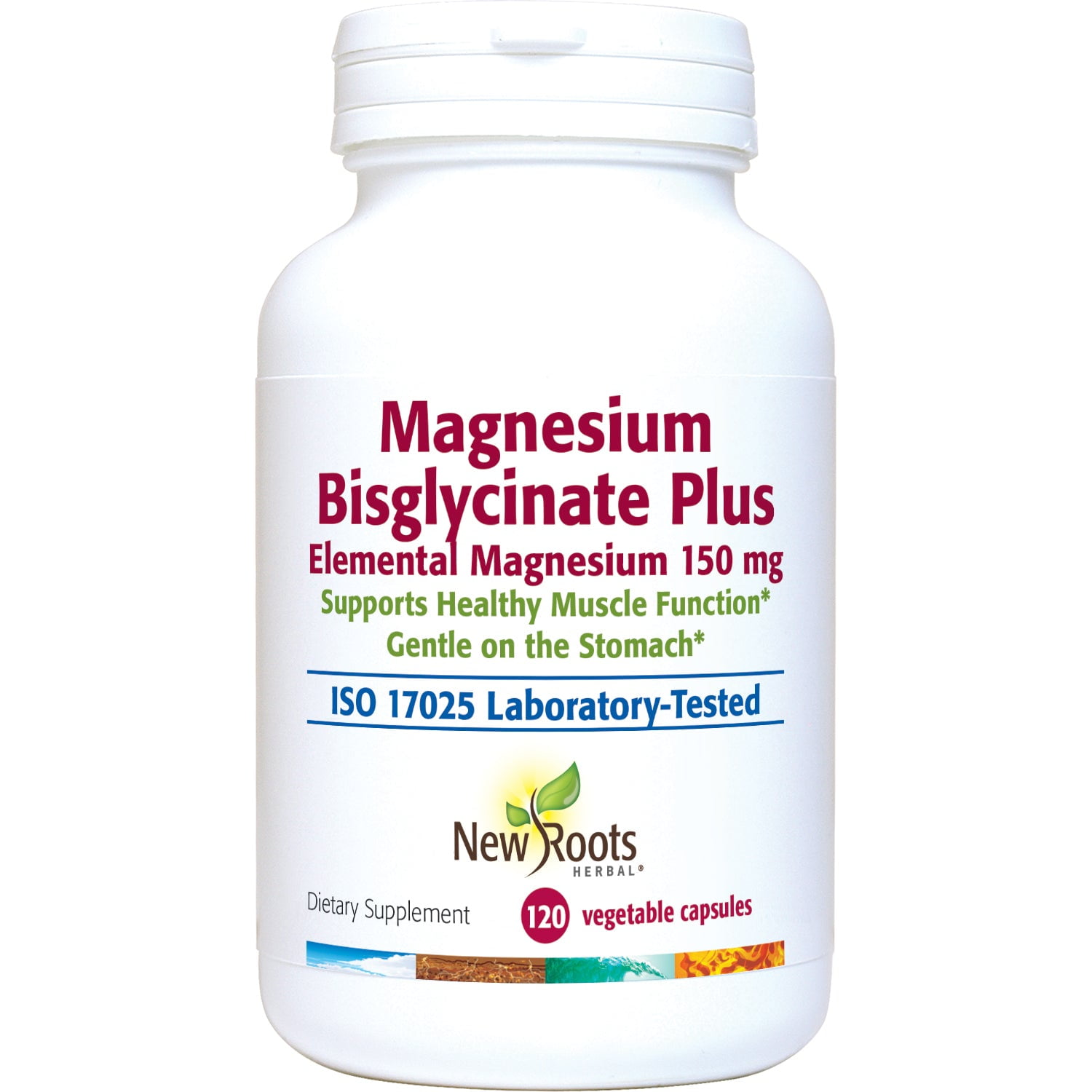 New Roots Herbal Magnesium Bisglycinate Plus, 120 Capsules 150 mg