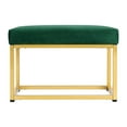thumbnail image 3 of Homestripe Newport 27.5 inch Wide Contemporary Rectangle Footstool Ottoman Bench with Metal Base for Living Room, Green, 3 of 6