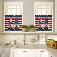 thumbnail image 6 of Independence Day Kitchen Curtains Valances and Tiers Pentagram Red Stripes Gnome Tier Curtains and Valance Rod Pocket Valance Curtains Set 27.5"W x 24"L, 3pcs, 6 of 8