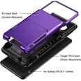 thumbnail image 5 of Case for Galaxy S10 Case Wallet [4 Card Pocket] Credit Card Holder Slot Scratch Resistant Dual Layer Protective Bumper Tough Rubber Armor Hard Shell Cover Case for Samsung Galaxy S10 (Purple), 5 of 11