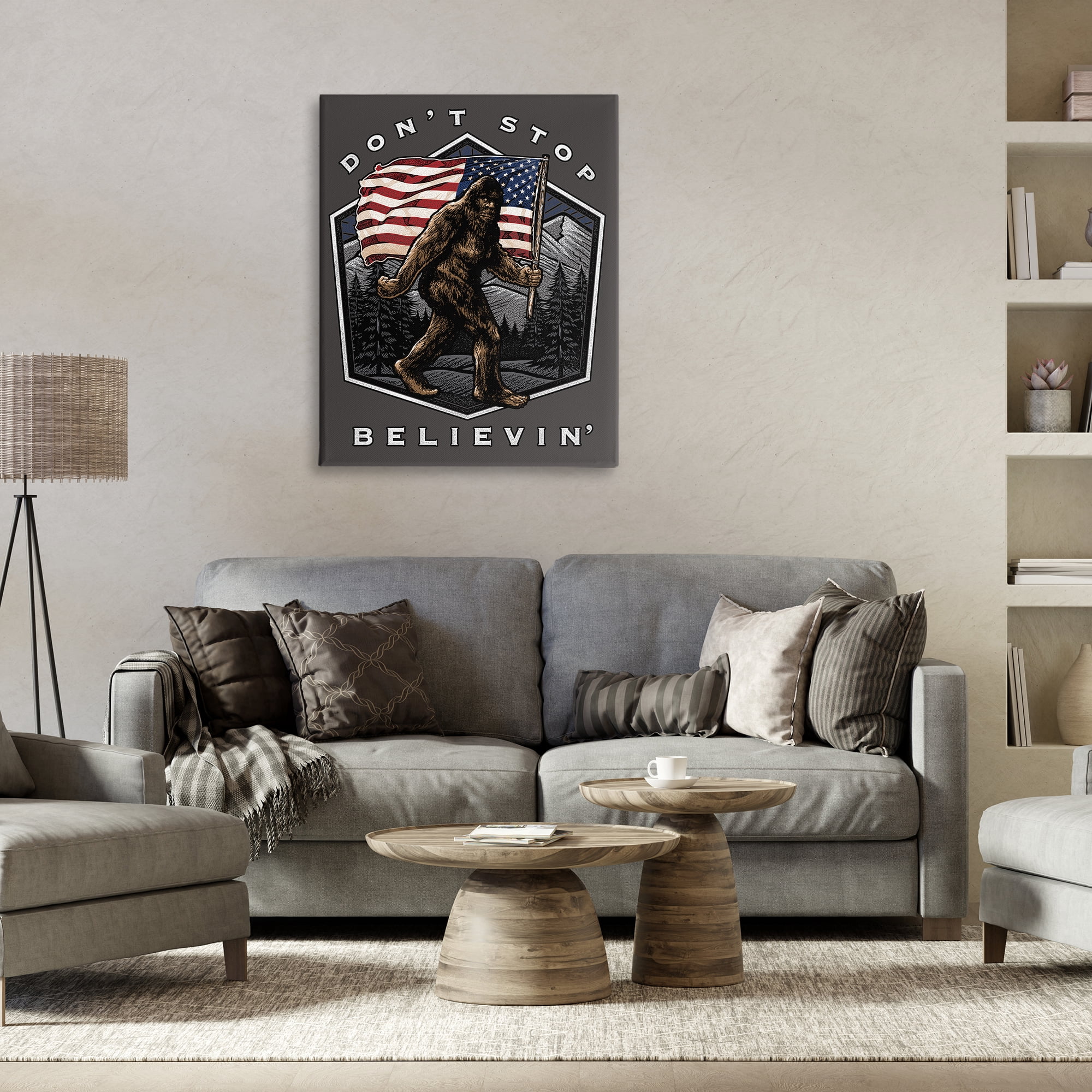 Stupell Industries Don't Stop Believing Novelty Painting Gallery Wrapped Canvas Art Print Wall Art, 30 x 40