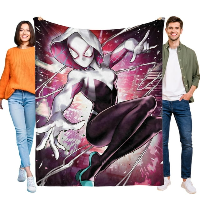 Spider-Gwen anti-pilling, suave, ligera, esponjosa y acogedora de lujo para hogar y cocina – Perfecta para niños y adultos,50X70cm