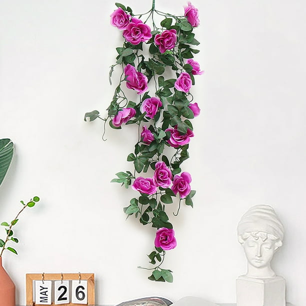 35.4" Artificial Flowers,Hanging Rose Fake Flower,Wall Hanging Faux