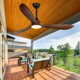 thumbnail image 4 of 60 inch Outdoor Ceiling Fan with Light and Remote, Farmhouse Rustic 3 Blades Wood Fan for Patios, 4 of 7