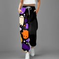 thumbnail image 2 of Women's Casual Christmas Printed Pinafore Pockets High Waist Sports Fitness Casual Pants, 2 of 4